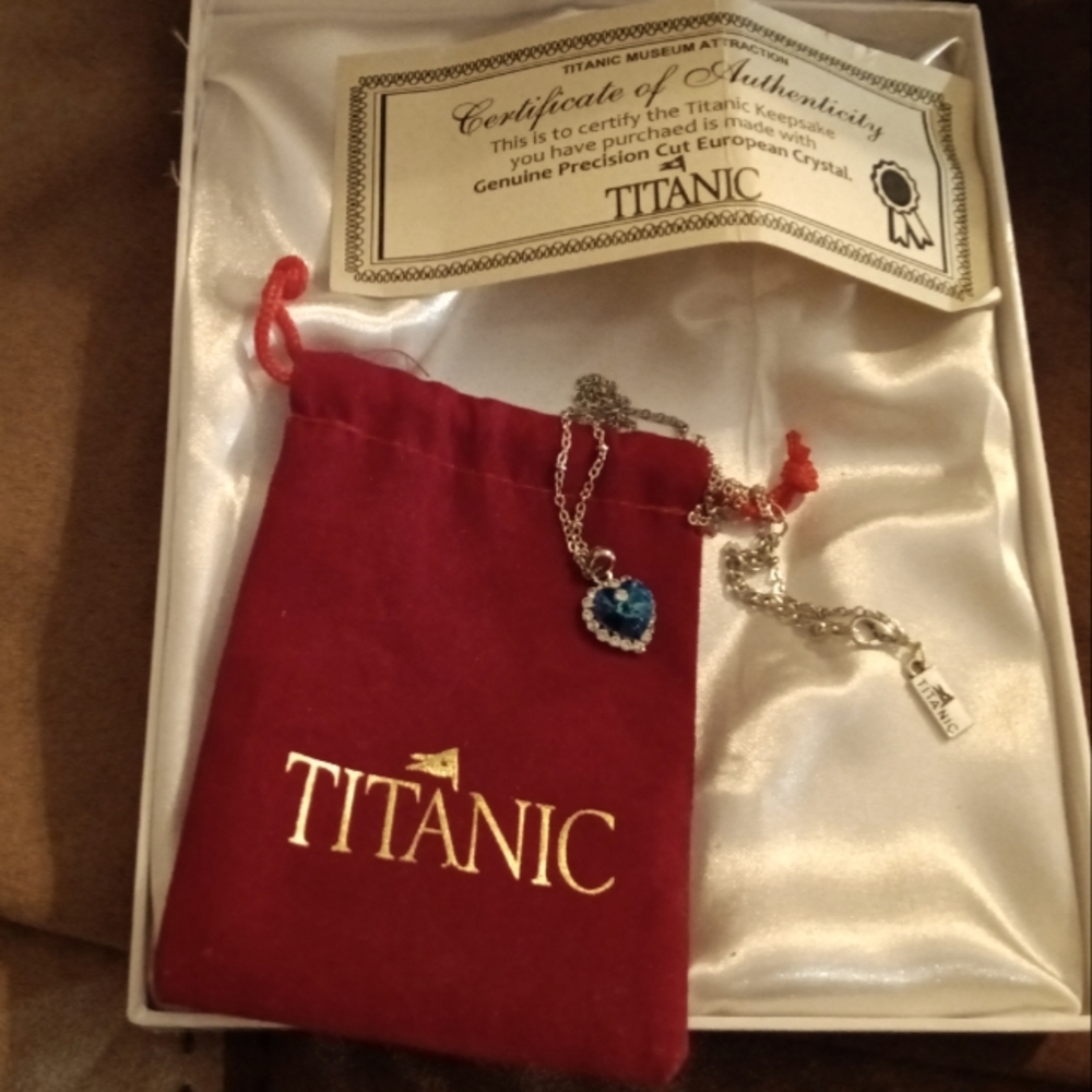 Titanic Blue Crystal Pendant Necklace